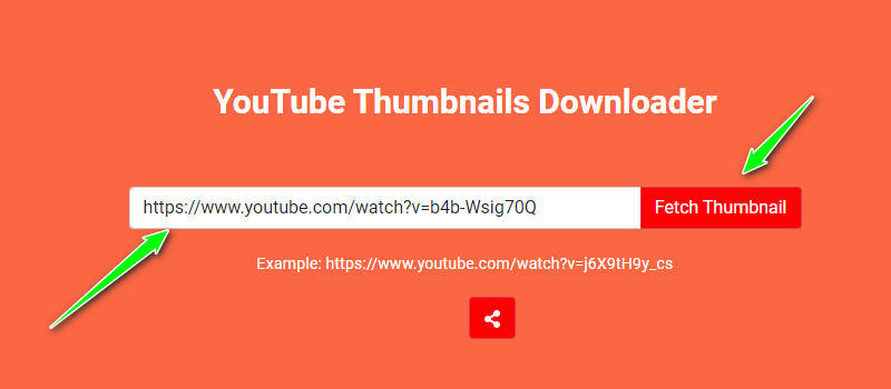 Homepage of YouTube Thumbnail Downloader